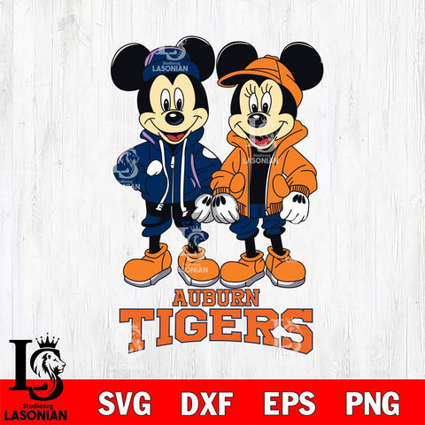 Auburn Tigers Mickey Minnie Mouse Football Svg Eps Dxf Png File, NCAA svg , File Cut , Digital Download , Instant Download, Cut Svg Files