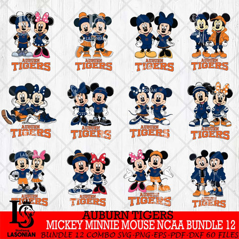 Auburn Tigers Mickey Minnie Mouse NCAA Bundle 12 Svg Eps Dxf Png File, Bundle NCAA svg , File Cut , Digital Download , Instant Download, Cut Svg Files