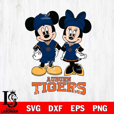 Auburn Tigers Mickey Minnie Rugby Svg Eps Dxf Png File, NCAA svg , File Cut , Digital Download , Instant Download, Cut Svg Files