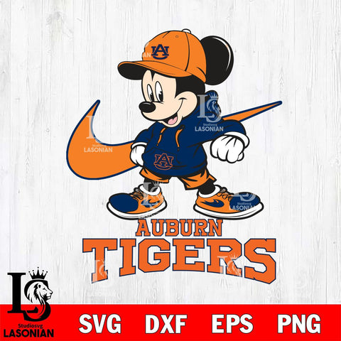 Auburn Tigers Mickey Mouse NIKE, Svg Eps Dxf Png File, Digital Download