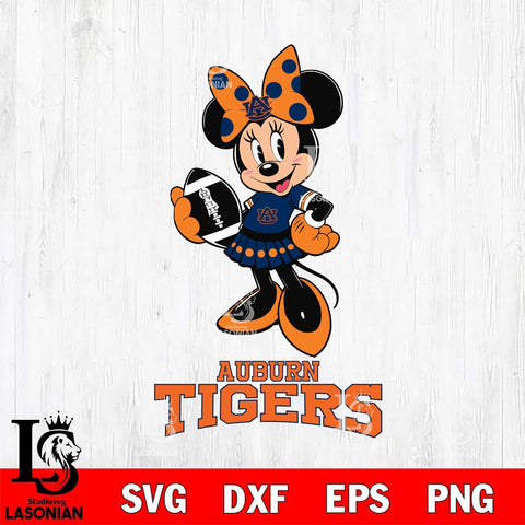 Auburn Tigers Minnie Mouse, Svg Eps Dxf Png File, Digital Download