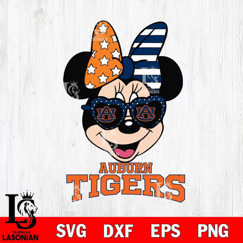 Auburn Tigers Minnie Mouse Love 2, Svg Eps Dxf Png File, Digital Download