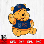 Auburn Tigers Pooh Bear Svg Eps Dxf Png File, NCAA svg, Digital Download, Instant Download