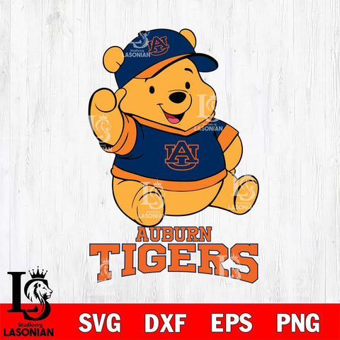 Auburn Tigers Pooh Bear Disney, Svg Eps Dxf Png File, Digital Download