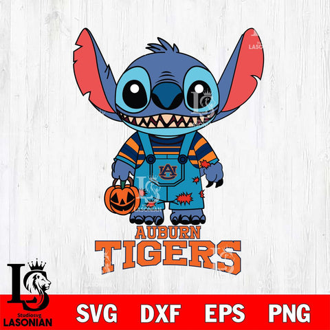 Auburn Tigers Stitch Horror Halloween Svg Eps Dxf Png File, NCAA svg, Digital Download, Instant Download