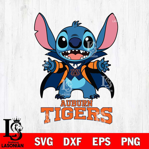 Auburn Tigers Stitch Vampire halloween Svg Eps Dxf Png File, NCAA svg, Digital Download, Instant Download