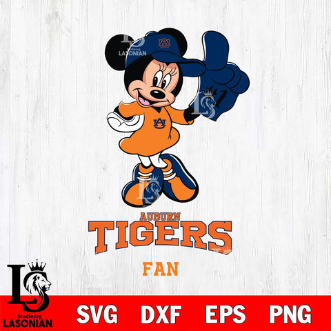 Auburn Tigers #1 Fan Minnie Mouse Svg Eps Dxf Png File, Digital Download, Instant Download