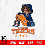 Auburn Tigers #1 beauty Black Fan Girl, Svg Eps Dxf Png File, Digital Download