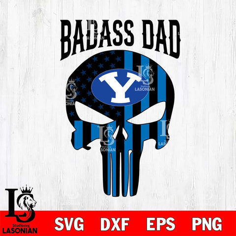 BYU Cougars Badass Dad Svg Eps Dxf Png File, Digital Download, Instant Download