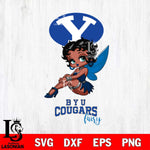 BYU Cougars Beauty Black Fairy Betty Boop, Svg Eps Dxf Png File, Digital Download