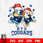 BYU Cougars Bluey Christmas NFL Svg Eps Dxf Png File, Digital Download