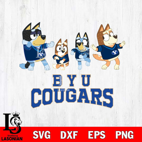 BYU Cougars Bluey Dance Mode Squats Svg Eps Dxf Png File, Digital Download, Instant Download