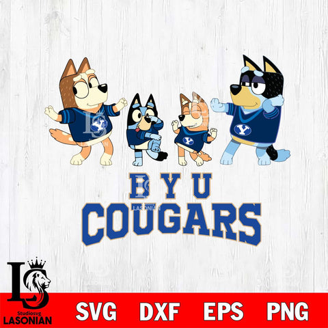 BYU Cougars Bluey Dance Squats Svg Eps Dxf Png File, Digital Download, Instant Download