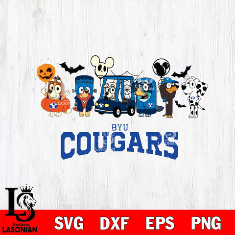 BYU Cougars Bluey Halloween Svg Eps Dxf Png File, Digital Download, Instant Download