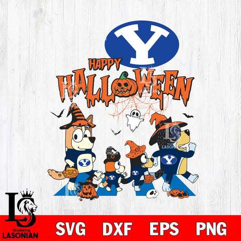 BYU Cougars Bluey Halloween Family Svg Eps Dxf Png File, Digital Download, Instant Download