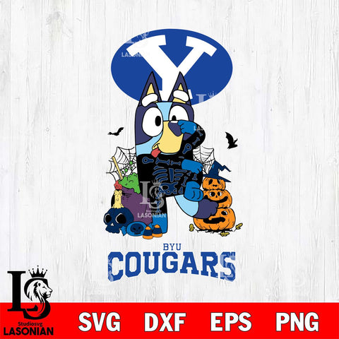 BYU Cougars Bluey Halloween NCAA 2 Svg Eps Dxf Png File, Digital Download, Instant Download