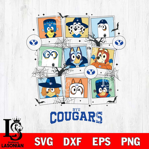 BYU Cougars Bluey Halloween Sport Svg Eps Dxf Png File, Digital Download, Instant Download