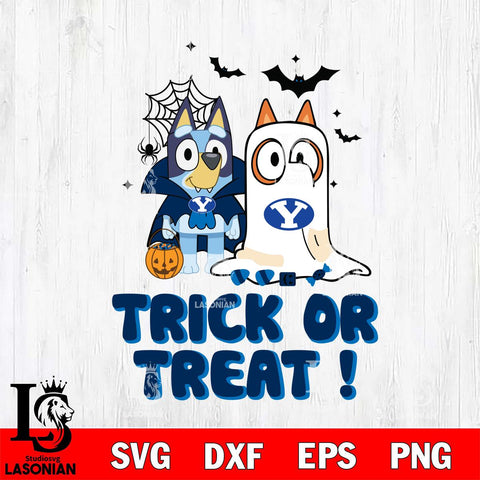 BYU Cougars Bluey Trick or Treat Halloween Svg Eps Dxf Png File, Digital Download, Instant Download