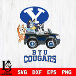 BYU Cougars Bluey friends car Svg Eps Dxf Png File, NCAA svg, Digital Download, Instant Download