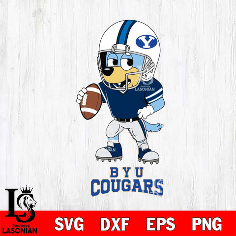 BYU Cougars Bluey rugby Svg Eps Dxf Png File, Digital Download ,Instant Download, Cricut File