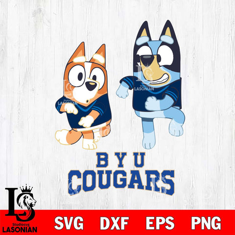 BYU Cougars Bluey with Chilli Dance Svg Eps Dxf Png File, Digital Download, Instant Download