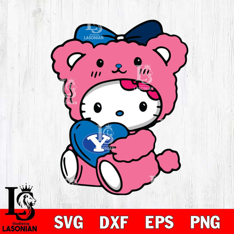 BYU Cougars Cute Hello Kitty 3 Svg Eps Dxf Png File, Digital Download, Instant Download