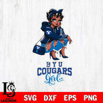 BYU Cougars Fashion Black Fan Girl Betty Boop, Svg Eps Dxf Png File, Digital Download