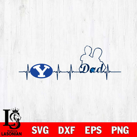 BYU Cougars Father Heart Beat Svg Eps Dxf Png File, Digital Download, Instant Download