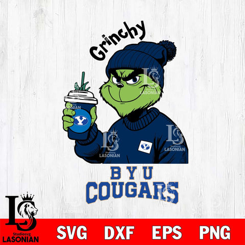 BYU Cougars Grinchy Bougie Christmas Cut Files Cricut, Svg Dxf Eps Png file, Digital download , Silhouette