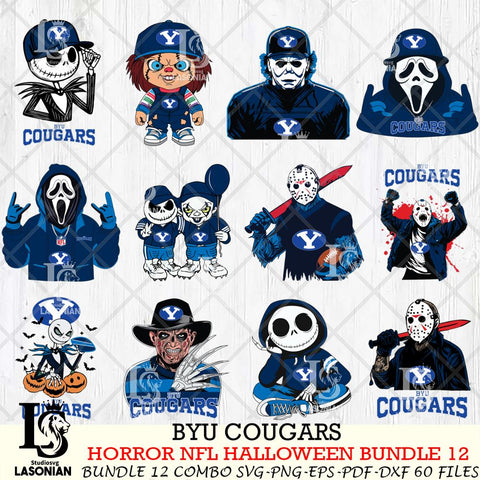 BYU Cougars Halloween Bundle 12 SVG Svg Eps Dxf Png File, NCAA bundle svg, Digital Download, Instant Download