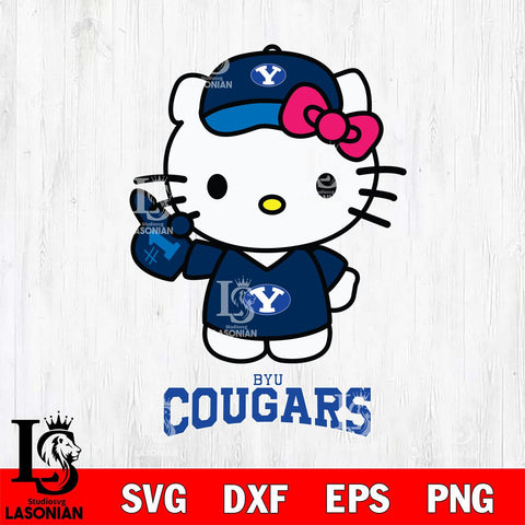 BYU Cougars Hello Kitty Best Fan Svg Eps Dxf Png File, Digital Download, Instant Download