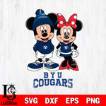 BYU Cougars Mickey Minnie Mouse Cute Football Svg Eps Dxf Png File, NCAA svg , File Cut , Digital Download , Instant Download, Cut Svg Files