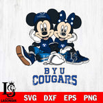 BYU Cougars Mickey Minnie Mouse Football Sit Svg Eps Dxf Png File, NCAA svg , File Cut , Digital Download , Instant Download, Cut Svg Files