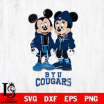 BYU Cougars Mickey Minnie Mouse Rugby Svg Eps Dxf Png File, NCAA svg , File Cut , Digital Download , Instant Download, Cut Svg Files