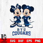 BYU Cougars Mickey Minnie Mouse rugby ball Svg Eps Dxf Png File, NCAA svg , File Cut , Digital Download , Instant Download, Cut Svg Files