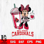 Ball State Cardinals Minnie Mouse Fan And Coffee Svg Eps Dxf Png File, Digital Download, Instant Download