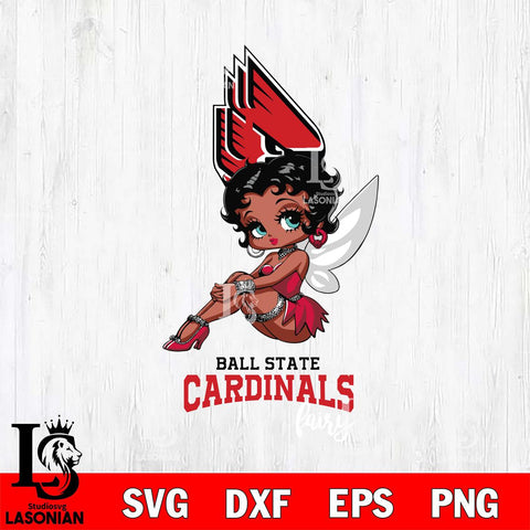 Ball State Cardinals Beauty Black Fairy Betty Boop, Svg Eps Dxf Png File, Digital Download