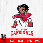 Ball State Cardinals Betty Boop Black Fan Girl Svg Eps Dxf Png File, Digital Download, Instant Download