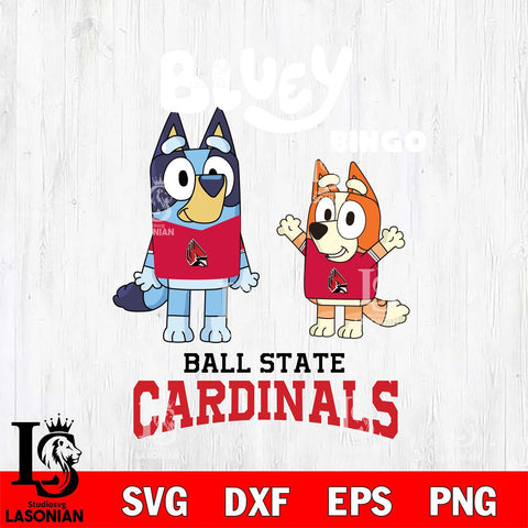 Ball State Cardinals Bluey & Bingo 4 Svg Eps Dxf Png File, NCAA svg, Digital Download, Instant Download