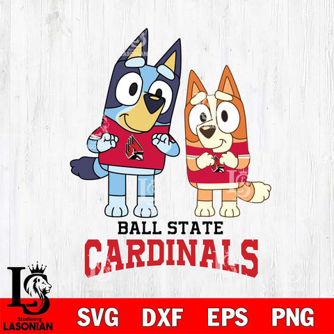 Ball State Cardinals Bluey & Bingo 6 Svg Eps Dxf Png File, NCAA svg, Digital Download, Instant Download