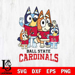 Ball State Cardinals Bluey & Bingo 7 Svg Eps Dxf Png File, NCAA svg, Digital Download, Instant Download