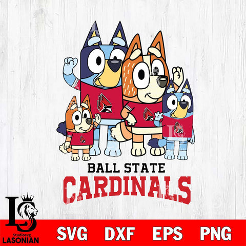 Ball State Cardinals Bluey & Bingo 7 Svg Eps Dxf Png File, NCAA svg, Digital Download, Instant Download