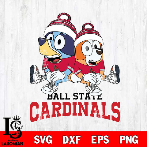 Ball State Cardinals Bluey & Bingo 8 Svg Eps Dxf Png File, NCAA svg, Digital Download, Instant Download