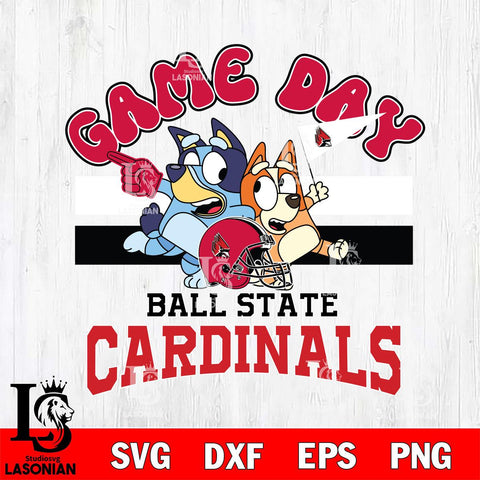 Ball State Cardinals Bluey & Bingo 9 Svg Eps Dxf Png File, NCAA svg, Digital Download, Instant Download