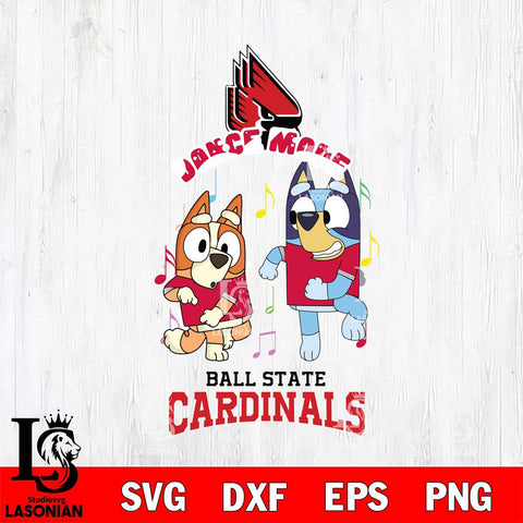 Ball State Cardinals Bluey Bingo Dance Mode Svg Eps Dxf Png File, NCAA svg, Digital Download, Instant Download