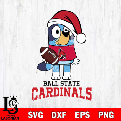 Ball State Cardinals Bluey Christmas Svg Eps Dxf Png File, Digital Download