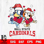 Ball State Cardinals Bluey Christmas NFL Svg Eps Dxf Png File, Digital Download