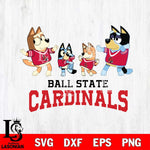 Ball State Cardinals Bluey Dance Squats Svg Eps Dxf Png File, Digital Download, Instant Download