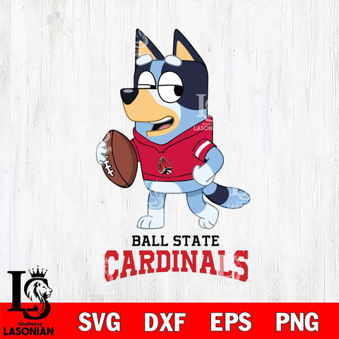 Ball State Cardinals Bluey Football Sport Svg Eps Dxf Png File, Digital Download ,Instant Download, Cricut File