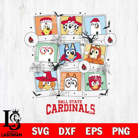 Ball State Cardinals Bluey Halloween Sport Svg Eps Dxf Png File, Digital Download, Instant Download